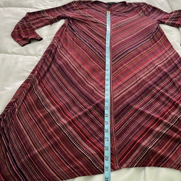 BCBG MaxAzria above the knee striped dress multicolored w quarter length sleeves - Picture 4 of 9